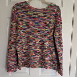 Multicolor Striped Knit Sweater - Vibrant Mixed Colors